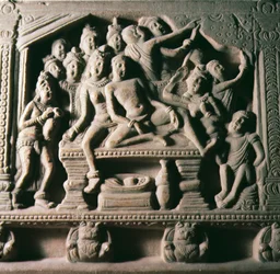 De val van Mandhata, uit Mathura, Uttar Pradesh, Kusana-dynastie