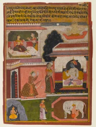 De Heldin Wiens Verlangens Duidelijk Zijn, Pagina uit een Rasikapriya Serie, ca. 1660-1690