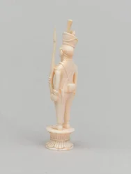 Witte pion, schaakstuk, India, circa 1820
