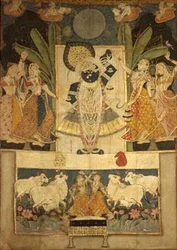 Aanbidding van Srinathaji, Nathdwara, Rajput School