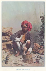 Indiase Inboorlingen: Slangenbezweerder (gekleurde foto)