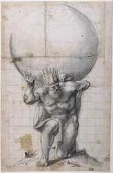 Atlas: achterluik of scène van reliëf