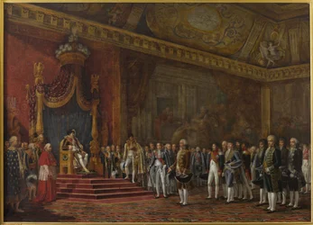 Afvaardiging van de Romeinse Senaat brengt hulde aan Napoleon I op 16 november 1809, 1810