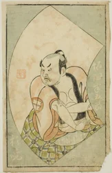 De Acteur Sakata Hangoro II, uit "Een Prentenboek van Toneelwaaiers"