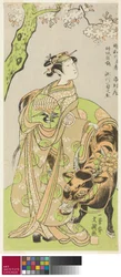 De acteur Segawa Kikunojo II als de courtisane Maizuru in het stuk Furisode Kisaragi Soga