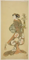 De Acteur Yamashita Kyonosuke I in een Vrouwenrol
