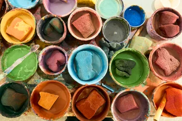 Details in een keramiekfabriek in Fez, Marokko, 2022