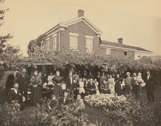 Portret van een gezin, bij Meadville, Pennsylvania,1885-1889 (foto)