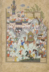 Folio uit Haft Awrang Zeven Tronen door Jami, 1550s
