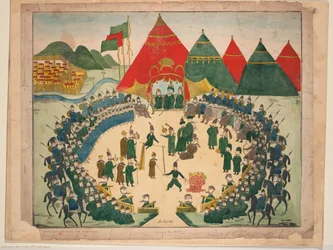 De executie in aanwezigheid van de Perzische Shah, omstreeks 1700