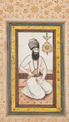 Portret van Karim Khan Zand, een van een paar met Nadir Shah, Qajar Iran