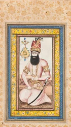 Portret van Nadir Shah, een van een paar met Karim Khan Zand, Qajar Iran