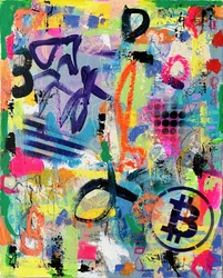 Levendige Bitcoin-graffiti