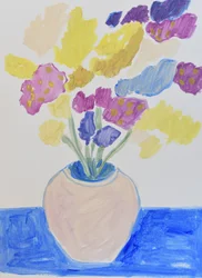 Kleurrijke bloemenvaas