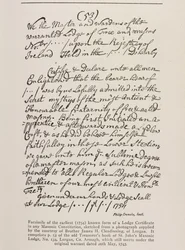 Oudste bekende certificaat (Iers) met een zegel van de Grand Lodge, 1762