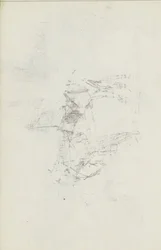 Afdruk van de krijttekening op blad 8 recto