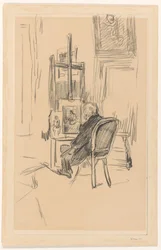 Jozef Israels in zijn atelier