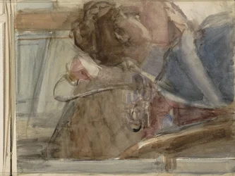 Vrouw aan een tafel
