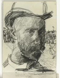 Zelfportret van Isaac Israels, rokend