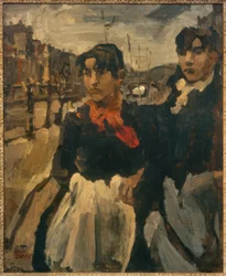 Twee meisjes aan de Lijnbaansgracht
