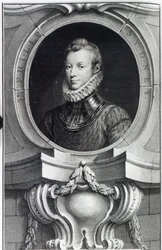 Sir Philip Sidney, gegraveerd door Jacobus Houbraken, 1743