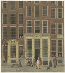 De boekhandel en het loterijkantoor van Jan de Groot in de Kalverstraat te Amsterdam
