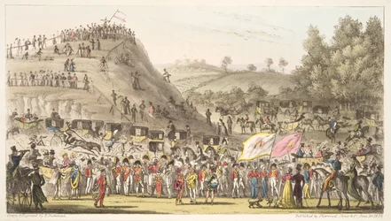 Eton Montem, en de berg, Salt Hill, uit The English Spy, gepubliceerd 1824