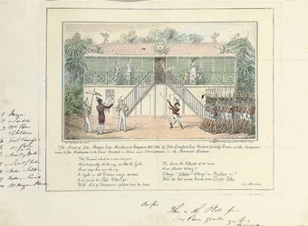 De arrestatie van John Morgan, Esq., koopman, Singapore, oktober 1824, door John Crawford Esq., resident, voormalig arts in dienst van de Compagnie, late ambassadeur aan het hof, Bangkok, Siam, en Umrapoorah, Birmaanse Rijk, mei 1827