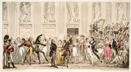 Het bal van de Cyprianen in de Argyle Rooms, uit The English Spy, gepubliceerd 1824