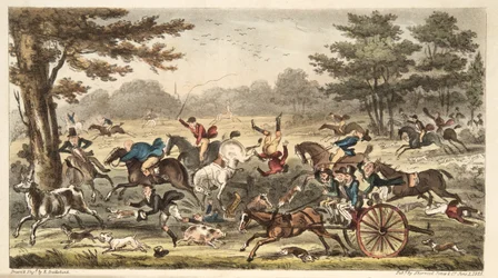 De Epping Hunt, of Cockney komische achtervolgingen, uit The English Spy, uitgegeven 1824