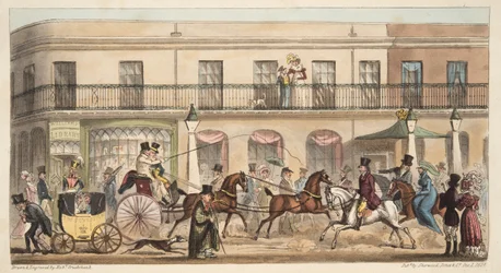 De Hoofdstraat, Cheltenham, uit The English Spy, gepubliceerd 1824