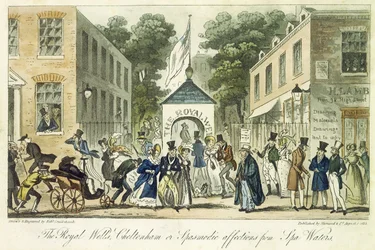 The Royal Wells, Cheltenham, of Spasmodische Aandoeningen voor Spa Water, 1825