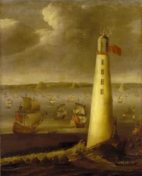 Eddystone vuurtoren, voor de kust van Devon (Engeland)