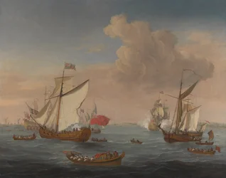 Schepen in de Theemsmonding bij Sheerness
