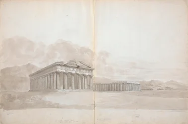 Twee Tempelruïnes met Studies