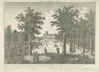 Gezicht op het Buitenhof in Den Haag