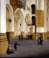Uitzicht op het zuidelijke zijschip van de kerk van St. Bavo, Haarlem