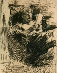 Portret van de kunstenaar en auteur David Burliuk 1882-1967, 1906