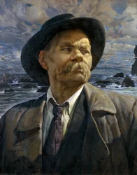 Portret van de auteur Maxim Gorky 1868-1939, 1936