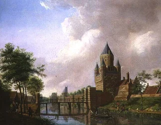 Een Uitzicht op de Kleine Houtpoort, Haarlem