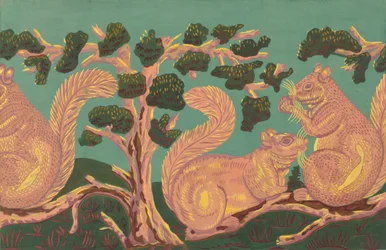 Bandbox ontwerp - Eekhoorns, c. 1938