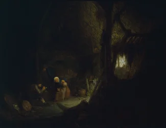 Boerenfamilie in schuur