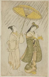 Parodie van Komachi die bidt voor regen