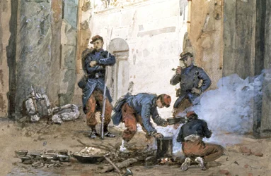 Soldaten van het leger van Versailles, de Commune van Parijs