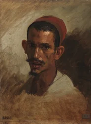 Studie voor het hoofd van een jonge Arabier, ca. 1860-62