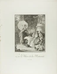 De geneugten van het moederschap, uit Monument du Costume Physique et Moral de la fin du Dix-huitième siècle