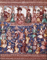 Islamitische kunst: muzikanten en dansers van het hof van Nasser-al-Din