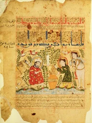 Ms. Arabe 2964 fol.5 Scène uit het Verhandeling over Theriak na Galien, 1217