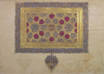 Pagina uit een Koran manuscript, verlicht door Mohammad ebn Aibak, Il-Khanid Periode, begin 14e eeuw