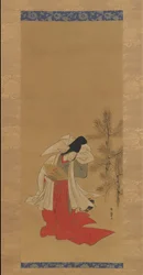 Courtisane-danseres Shirabyoshi voor het nieuwe jaar